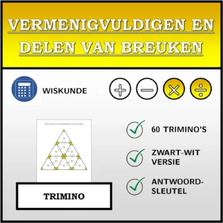 Trimino: Vermenigvuldigen en delen van breuken