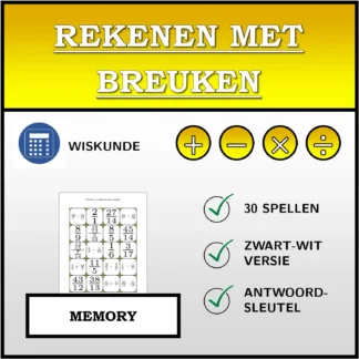 Memory: Rekenen met breuken
