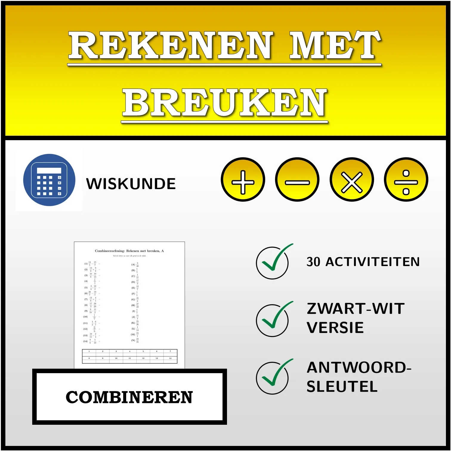 Combineeroefening: Rekenen met breuken