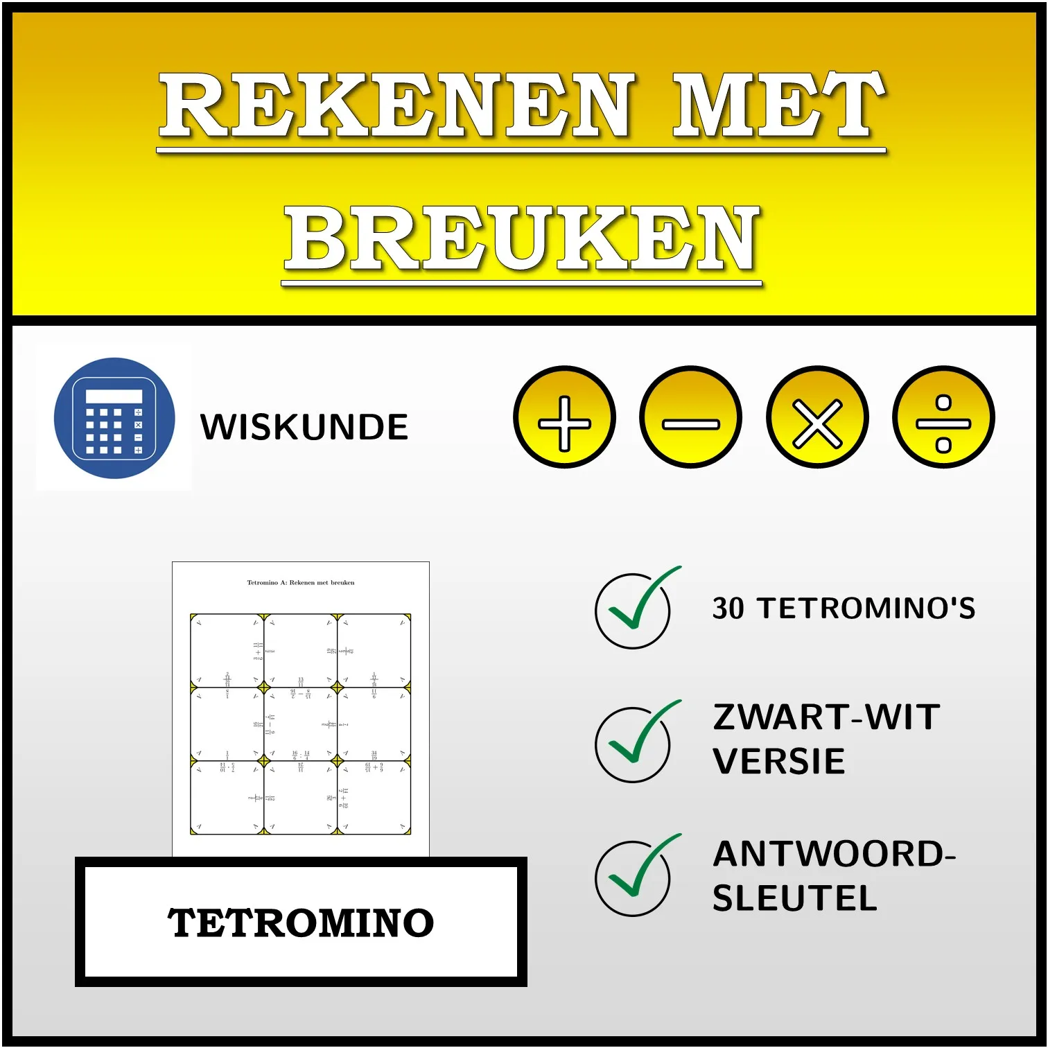 Tetromino: Rekenen met breuken