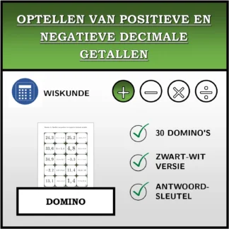 Domino: Optellen van positieve en negatieve decimale getallen
