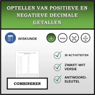 Combineeroefening: Optellen van positieve en negatieve decimale getallen