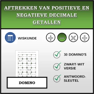 Domino: Aftrekken van positieve en negatieve decimale getallen