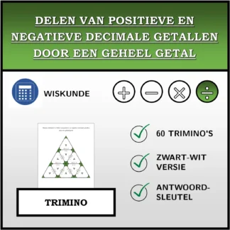 Trimino: Delen van positieve en negatieve decimale getallen door een geheel getal