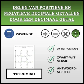 Tetromino: Delen van positieve en negatieve decimale getallen door een decimaal getal