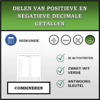 Combineeroefening: Delen van positieve en negatieve decimale getallen