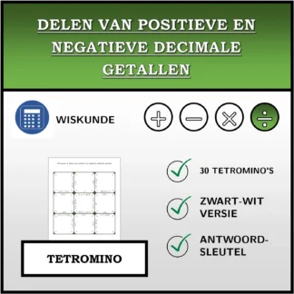 Tetromino: Delen van positieve en negatieve decimale getallen