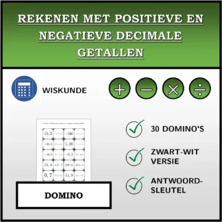 Domino: Rekenen met positieve en negatieve decimale getallen