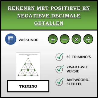 Trimino: Rekenen met positieve en negatieve decimale getallen