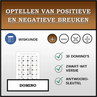 Domino: Optellen van positieve en negatieve breuken