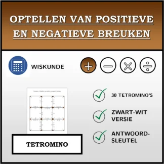 Tetromino: Optellen van positieve en negatieve breuken