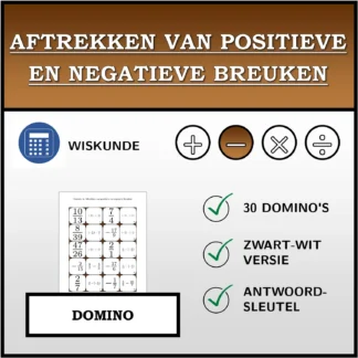 Domino: Aftrekken van positieve en negatieve breuken