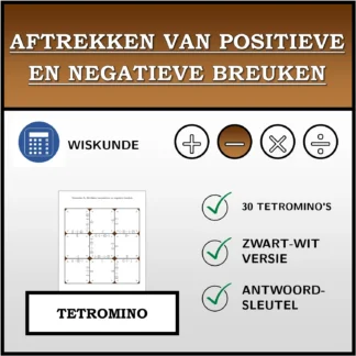 Tetromino: Aftrekken van positieve en negatieve breuken