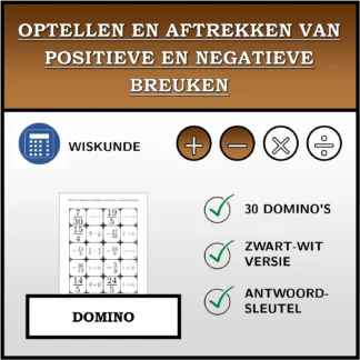 Domino: Optellen en aftrekken van positieve en negatieve breuken