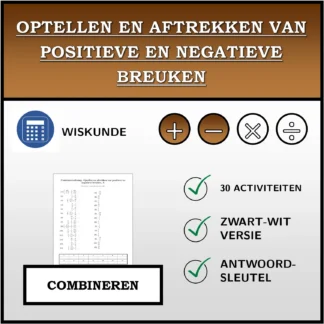 Combineeroefening: Optellen en aftrekken van positieve en negatieve breuken