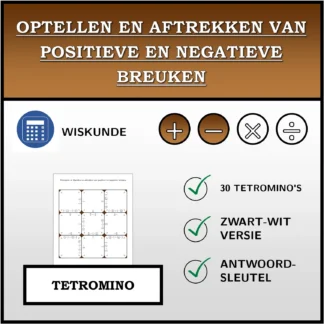 Tetromino: Optellen en aftrekken van positieve en negatieve breuken