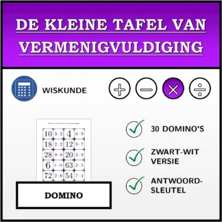 Domino: De kleine tafel van vermenigvuldiging