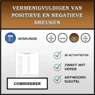 Combineeroefening: Vermenigvuldigen van positieve en negatieve breuken
