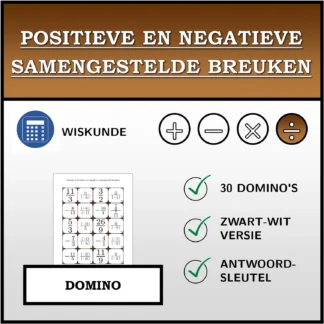 Domino: Positieve en negatieve samengestelde breuken