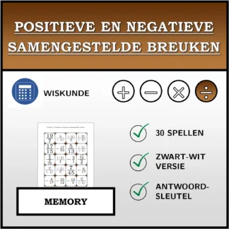 Memory: Positieve en negatieve samengestelde breuken