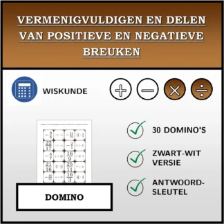 Domino: Vermenigvuldigen en delen van positieve en negatieve breuken