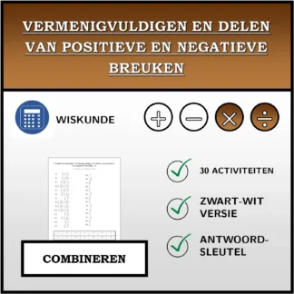 Combineeroefening: Vermenigvuldigen en delen van positieve en negatieve breuken