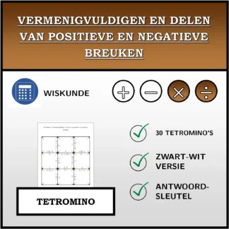 Tetromino: Vermenigvuldigen en delen van positieve en negatieve breuken