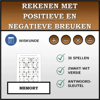 Memory: Rekenen met positieve en negatieve breuken