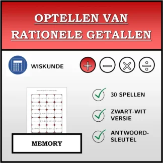 Memory: Optellen van rationele getallen