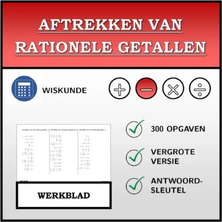 Werkblad: Aftrekken van rationele getallen