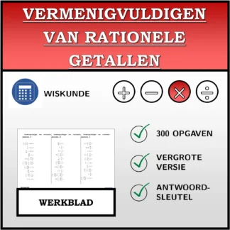 Werkblad: Vermenigvuldigen van rationele getallen