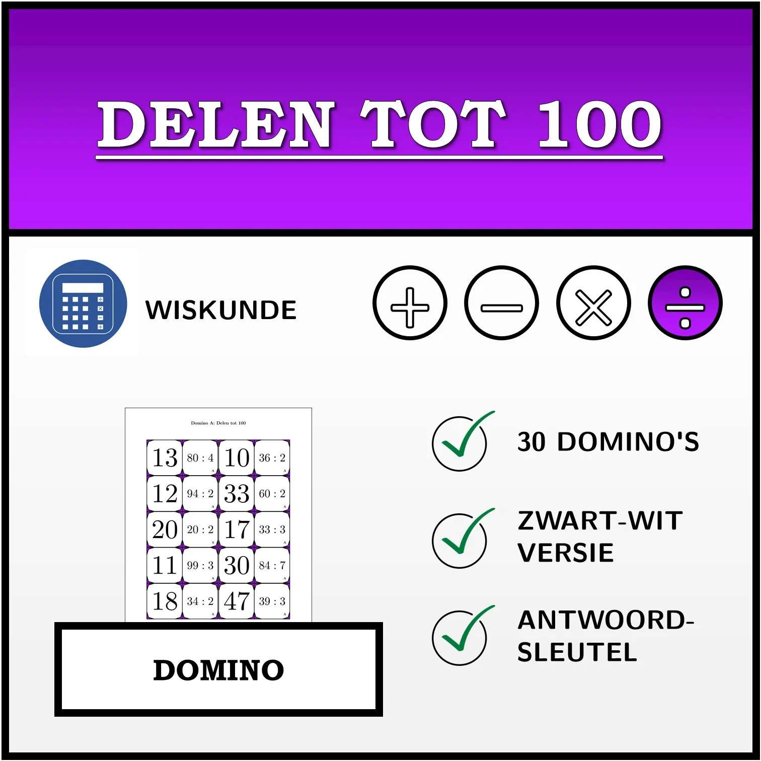 Domino: Delen tot 100