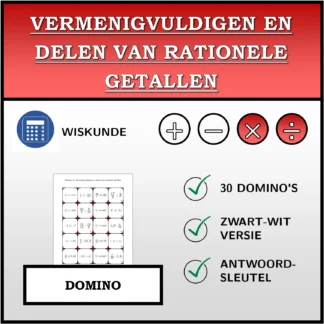 Domino: Vermenigvuldigen en delen van rationele getallen