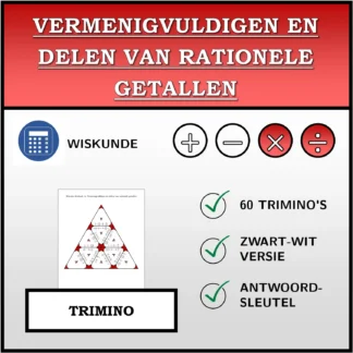 Trimino: Vermenigvuldigen en delen van rationele getallen