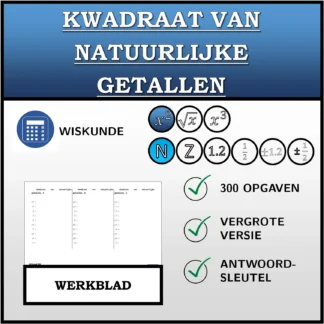 Werkblad: Kwadraat van natuurlijke getallen