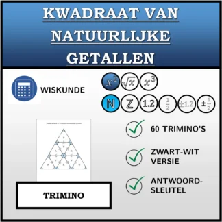 Trimino: Kwadraat van natuurlijke getallen