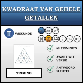 Trimino: Kwadraat van gehele getallen