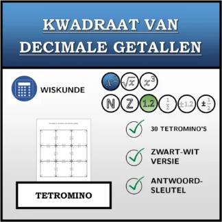 Tetromino: Kwadraat van decimale getallen