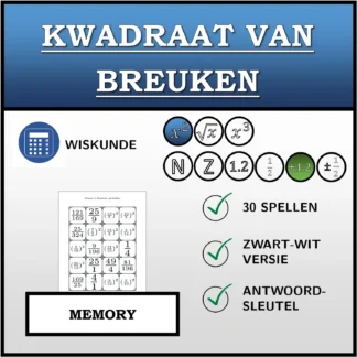 Memory: Kwadraat van breuken