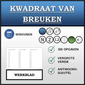 Werkblad: Kwadraat van breuken