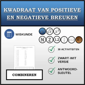 Combineeroefening: Kwadraat van positieve en negatieve breuken