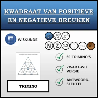 Trimino: Kwadraat van positieve en negatieve breuken