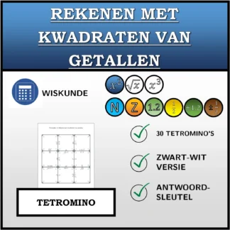 Tetromino: Rekenen met kwadraten van getallen
