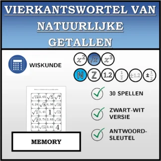 Memory: Vierkantswortel van natuurlijke getallen
