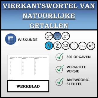 Werkblad: Vierkantswortel van natuurlijke getallen