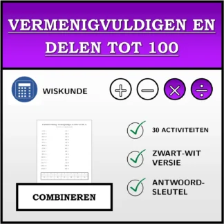 Combineeroefening: Vermenigvuldigen en delen tot 100