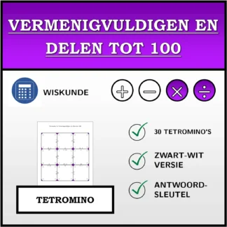 Tetromino: Vermenigvuldigen en delen tot 100