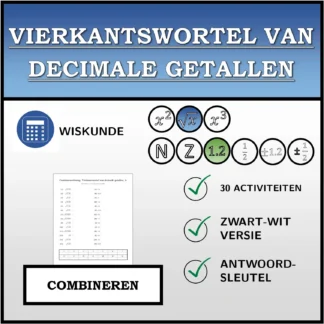 Combineeroefening: Vierkantswortel van decimale getallen