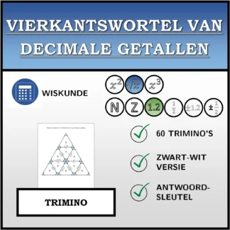 Trimino: Vierkantswortel van decimale getallen