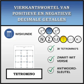 Tetromino: Vierkantswortel van positieve en negatieve decimale getallen